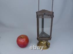 Rare Antique Holmes, Booth, & Hayden's Triangular Kerosene Skaters Lamp Lantern