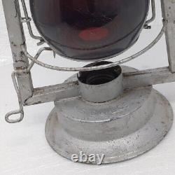 Rare Antique Tin Tubular S. G. & L. Co Lever Lift No. 0 Lantern Red GlassGlobe