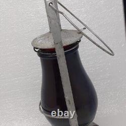 Rare Antique Tin Tubular S. G. & L. Co Lever Lift No. 0 Lantern Red GlassGlobe
