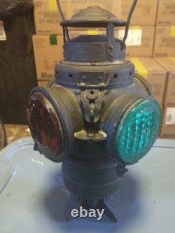 Rare Antique VTG Arms Pear Railroad 4way Switch Caboose Lantern S120