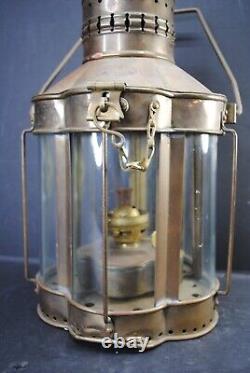 Rare Antique Viking Brass Maritime Nautical Kerosene Ships Lantern