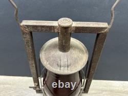 Rare Antique Vintage Dietz Victor Railroad Lantern with Scarlet Red Globe