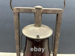 Rare Antique Vintage Dietz Victor Railroad Lantern with Scarlet Red Globe