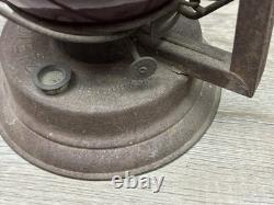 Rare Antique Vintage Dietz Victor Railroad Lantern with Scarlet Red Globe