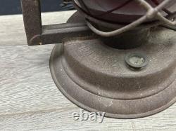 Rare Antique Vintage Dietz Victor Railroad Lantern with Scarlet Red Globe