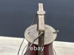 Rare Antique Vintage Dietz Victor Railroad Lantern with Scarlet Red Globe