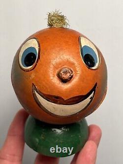 Rare Antique Vintage German Miniature 4 Halloween Candy Container Pumpkin Man