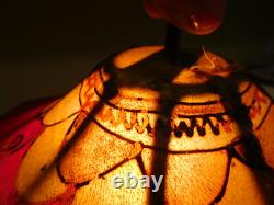 Rare Antique / Vintage LANTERN LAMP SHADE Handmade Made of SKIN Strange
