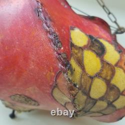 Rare Antique / Vintage LANTERN LAMP SHADE Handmade Made of SKIN Strange