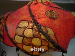 Rare Antique / Vintage LANTERN LAMP SHADE Handmade Made of SKIN Strange
