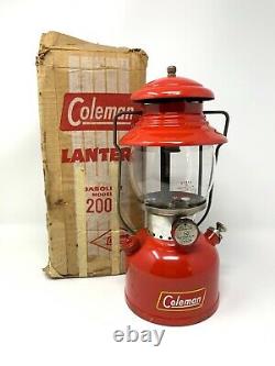 Rare Coleman 200a Bright Red Lantern July 1961 Original Box Excellent Condition