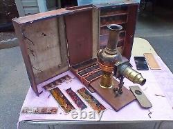 Rare Ernst Plank Co Magic Lantern Projector Brass, Antique Victorian Vintage