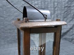 Rare Old Antique primitive Wooden Candle Lantern 18th 19th century Wood Lantern