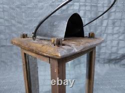 Rare Old Antique primitive Wooden Candle Lantern 18th 19th century Wood Lantern