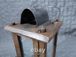 Rare Old Antique primitive Wooden Candle Lantern 18th 19th century Wood Lantern