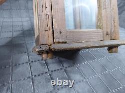 Rare Old Antique primitive Wooden Candle Lantern 18th 19th century Wood Lantern