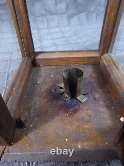Rare Old Antique primitive Wooden Candle Lantern 18th 19th century Wood Lantern