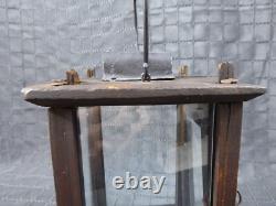 Rare Old Antique primitive Wooden Candle Lantern 18th 19th century Wood Lantern