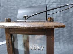 Rare Old Antique primitive Wooden Candle Lantern 18th 19th century Wood Lantern