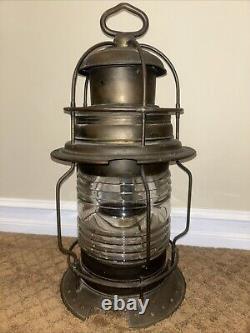 Rare U. S. Lighthouse Service/ Establishment USLHE Post Lantern Perfect Lens