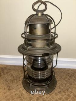 Rare U. S. Lighthouse Service/ Establishment USLHE Post Lantern Perfect Lens