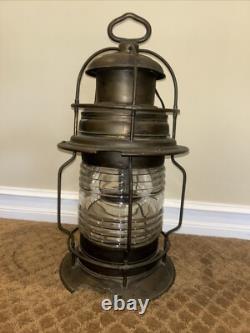 Rare U. S. Lighthouse Service/ Establishment USLHE Post Lantern Perfect Lens