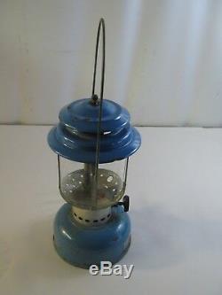 Rare Vintage 6-70 Sears Roebuck Lantern 72216 Blue Pyrex Globe Dual