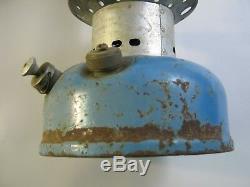 Rare Vintage 6-70 Sears Roebuck Lantern 72216 Blue Pyrex Globe Dual