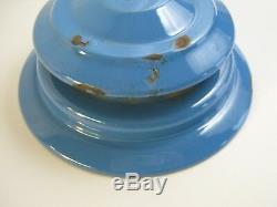 Rare Vintage 6-70 Sears Roebuck Lantern 72216 Blue Pyrex Globe Dual