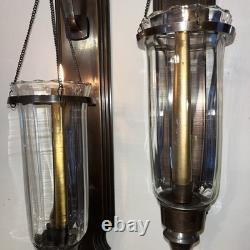 Rare Vintage Colonial-style Brass Bronze hanging Lantern Wall Sconces Beautiful