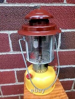 Rare Vintage Duracamp 732 Lantern Camping Brown Yellow dura camp Untested