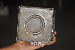 Rare Vintage Early Iron Candle Lamp/Lantern With Glass Panels, Collectible