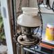 Rare Vintage Hanging Mini Lantern Style Wall Lamp Electric Cast Iron Design