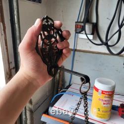 Rare Vintage Hanging Mini Lantern Style Wall Lamp Electric Cast Iron Design