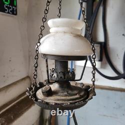 Rare Vintage Hanging Mini Lantern Style Wall Lamp Electric Cast Iron Design