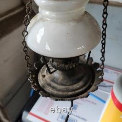 Rare Vintage Hanging Mini Lantern Style Wall Lamp Electric Cast Iron Design