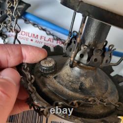 Rare Vintage Hanging Mini Lantern Style Wall Lamp Electric Cast Iron Design