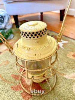 Rare Yellow Adams Westlake Railroad Lantern Vintage Train Lamp Collectible