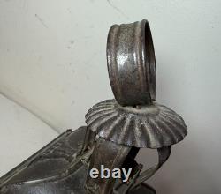 Rare antique early 19th century French #1 steel glass candle holder lantern