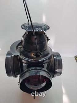 Rare footed handlan st. Louis usa railroad lantern antique Rare footed handlan st. Louis usa railroad lantern antique