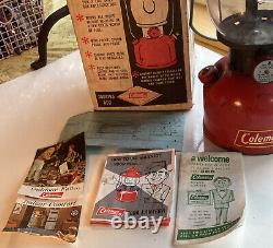 Red Coleman 6/52 June 1952 Model 200A Black Band Lantern with Pyrex Coleman Globe