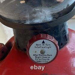 Red Coleman 6/52 June 1952 Model 200A Black Band Lantern with Pyrex Coleman Globe
