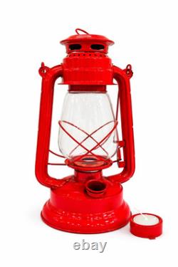 Red Vintage Lantern, Rustic Farmhouse Lantern, Antique Metal Hanging Lantern, Ha