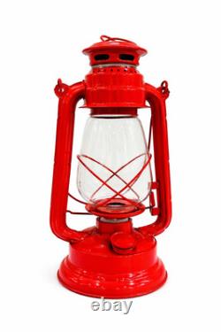 Red Vintage Lantern, Rustic Farmhouse Lantern, Antique Metal Hanging Lantern, Ha