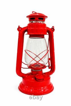 Red Vintage Lantern, Rustic Farmhouse Lantern, Antique Metal Hanging Lantern, Ha