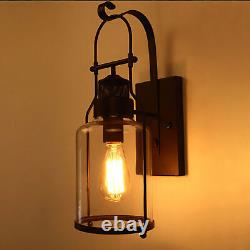 Retro Lantern Antique Vintage Indoor Rustic Lamp Wall Sconce Light Fixture