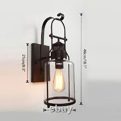 Retro Lantern Antique Vintage Rustic Lamp Wall Sconce Light Fixture Indoor New