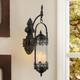 Rustic Candle Sconce with Glass Vintage Antique Gothic Hanging Lantern Candle H