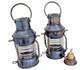 SET OF 2 Pair of Vintage Nautical Oil Lanterns With Weathered Removable Burners