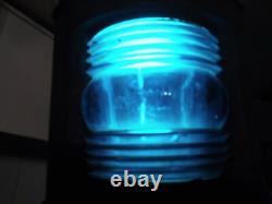 Scarce Vintage Brilliant Blue Glass/Lens Nautical/Marine Oil Lantern Cover